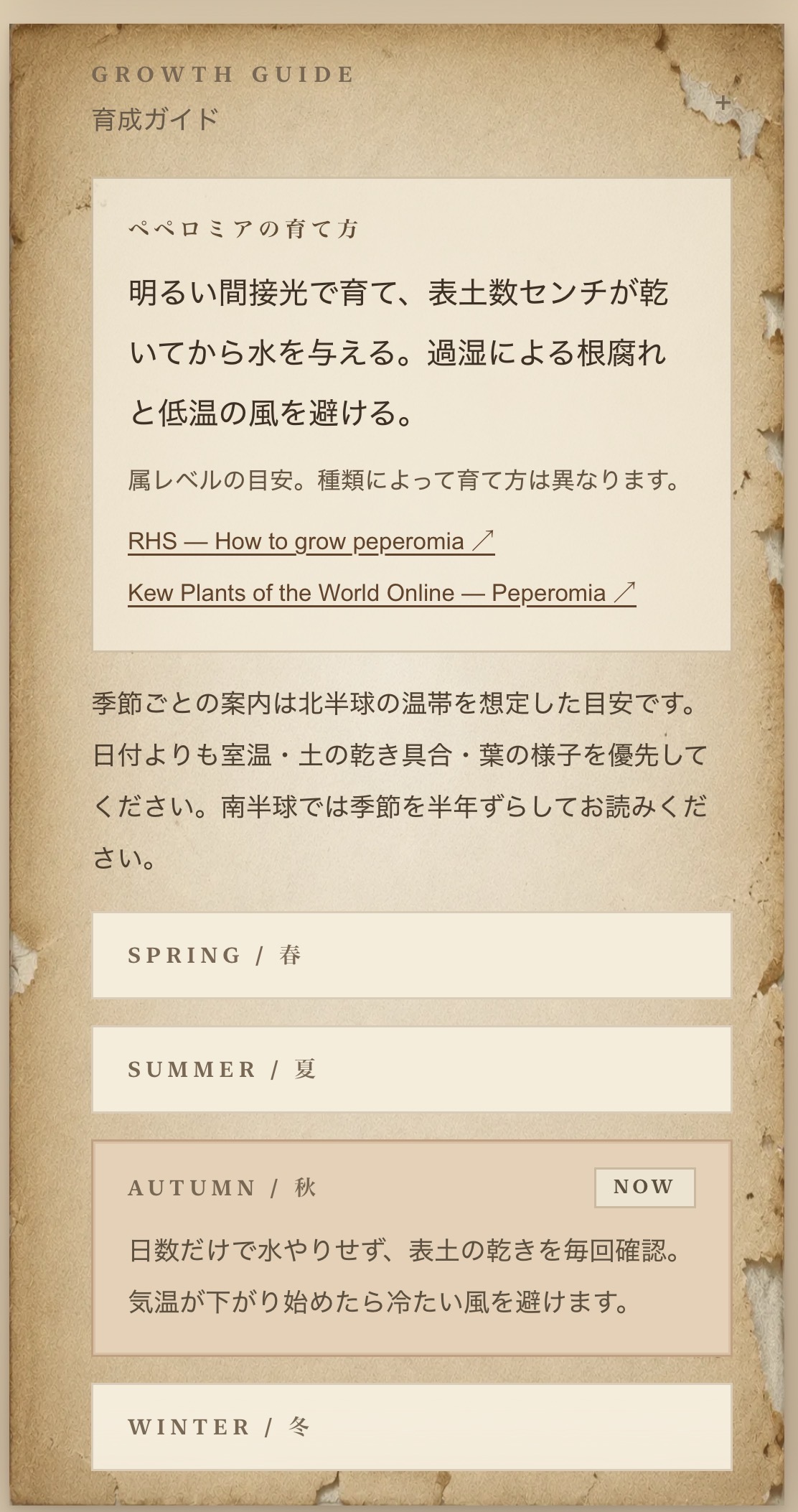 植物ごとの育成ガイド